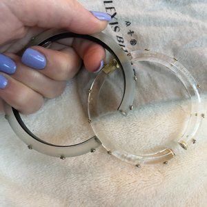 Alexis Bittar Lucite Cuffs w/ Crystal Discs